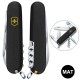 Ніж Victorinox Spartan Mat 91мм,12функ,чорн.мат,штоп,жовт.лого