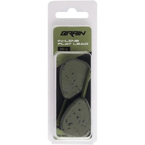 Грузило Brain In-Line Flat Lead 110g 2шт/уп Green