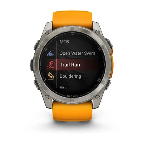 Смарт-годинник Garmin fenix 8 AMOLED (51 мм) Sapphire титан помаранчевий/графіт