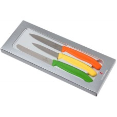 Набір кухонний Victorinox SwissClassic Paring Set 3 ножа з черв,помар,зел. ручкою (8,10,11см) у подар.упак.