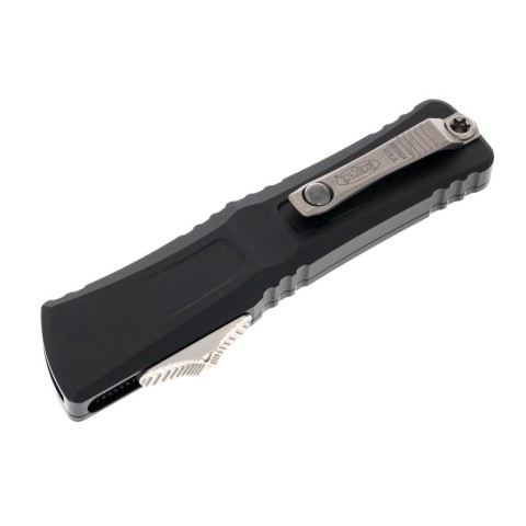 Ніж Microtech Combat Troodon Gen III OTF, stonewash. напівсерретор, чорний