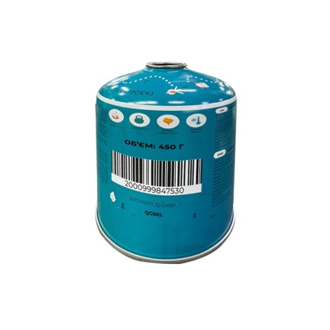 Набір Газовий пальник BRS-1 складний + Газовий балон різьбовий бутановий Quest, 450гр