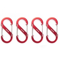 Карабін багатофункціональний Naturehike S-type NH20GS004, 40 мм, 4 шт, червоний