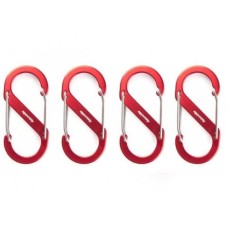 Карабін багатофункціональний Naturehike S-type NH20GS004, 40 мм, 4 шт, червоний