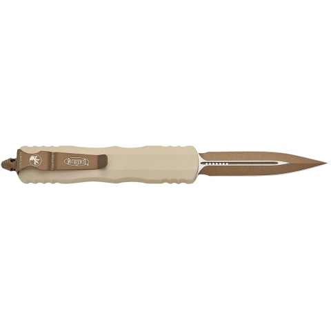 Нож Microtech Dirac, D/E Burnt Bronze Standard champagne