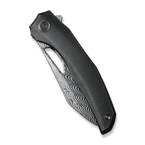 Ніж складаний туристичний WE Knife Ignio Mystery Box Ignio Mystery Box, (8.39 см) Damasteel (Hakkapella) / 6AL4V Titanium чорний
