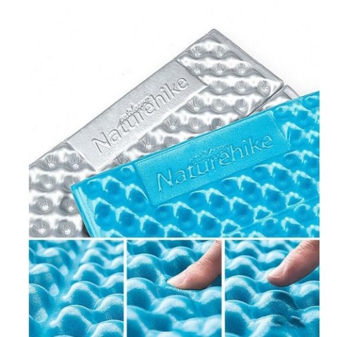 Килимок туристичний складаний одномісний IXPE Naturehike Thickened NH20FCD07 кемпінговий з алюмінієвою плівкою, 187x56x2,5 см, блакитний