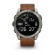Смарт-годинник Garmin fenix 8 AMOLED (51 мм) Sapphire титановий з каштановим шкіряним ремінцем