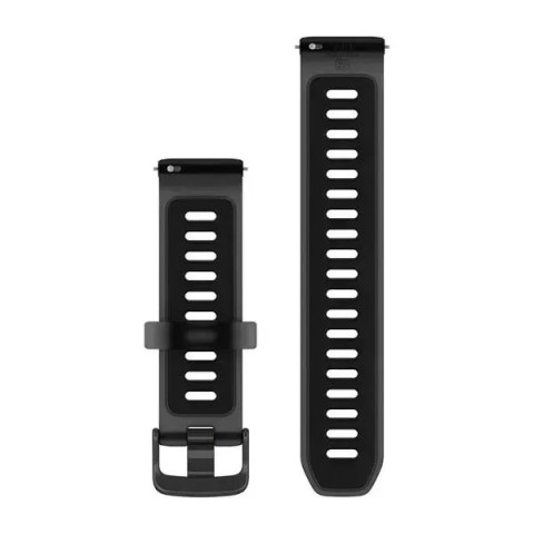 Швидкозмінні ремінці Garmin силіконові (20 мм) напівпрозорі чорні/чорні із сланцевою фурнітурою