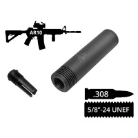 2в1 пламегасник+глушник AFTactical S44AFC24 Compact, .308, 5/8x24 UNEF, AR10