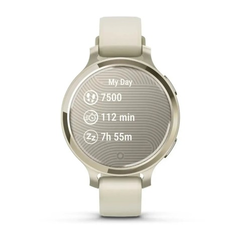 Смарт-годинник Garmin Lily 2 Active місячне золото із силіконовим ремінцем кольору слонова кістка