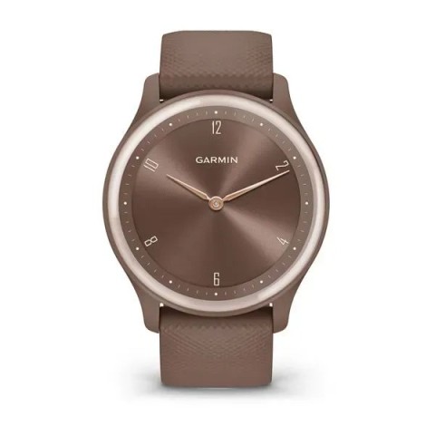 Смарт-часы Garmin vivomove Sport цвета какао с силиконовым ремешком и персиково-золотистыми вставками