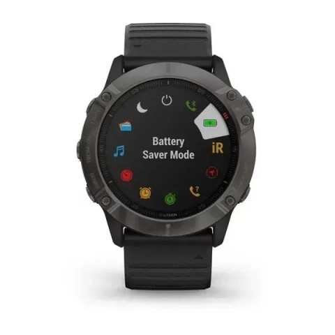 Смарт-часы Garmin fenix 6X Sapphire Edition серые DLC с черным ремешком