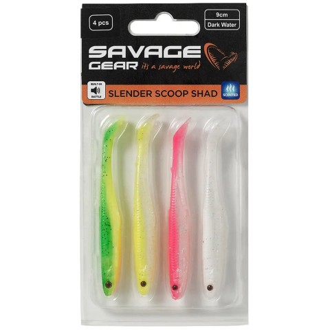 Силикон Savage Gear Slender Scoop Shad 150mm 17.0g Dark Water Mix (4 шт/уп)
