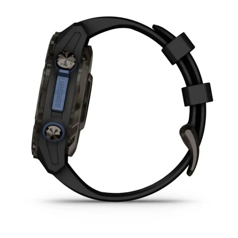 Смарт-годинник Garmin Descent Mk3i (43 мм) карбоново-сірий DLC титановий з чорним силіконовим ремінцем