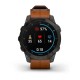 Смарт-годинник Garmin epix Gen 2 Sapphire чорний титановий з каштановим шкіряним ремінцем