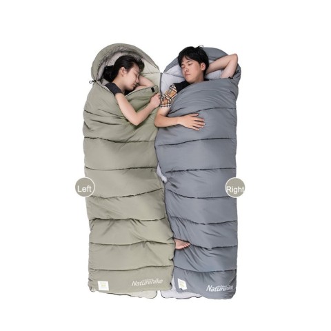 Спальний мішок з капюшоном Naturehike M300 NH20MSD02, зелений, лівий