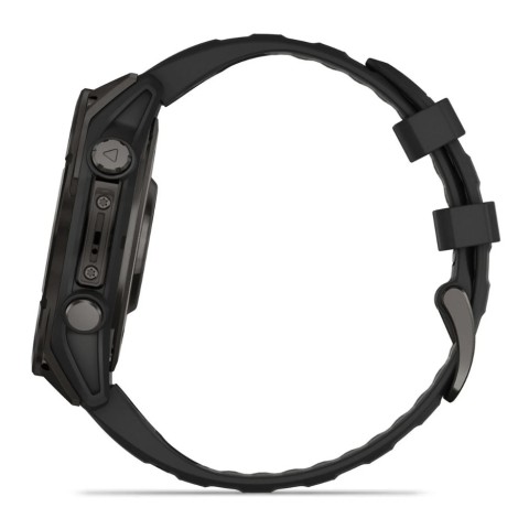 Спортивний годинник Garmin Fenix 8 Amoled 47мм Sapphire Carbon Gray Titanium з сірим силіконовим ремінцем 010-02904-21