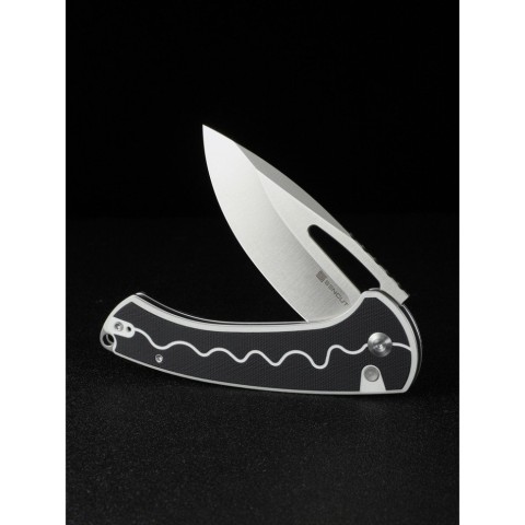 Ніж складаний туристичний Sencut Squiggy, (9.9 см) 9Cr18MoV / G10 чорно-білий