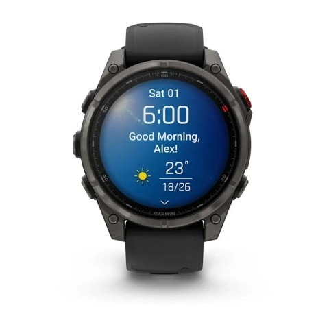 Смарт-годинник Garmin fenix 8 Pro AMOLED (47 мм) Sapphire карбоново-сірий DLC титан чорний/гравійно-сірий