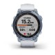 Смарт-часы Garmin fenix 7 Sapphire Solar минерально-синие титановые DLC с ремешком цвета белого камня