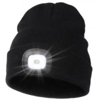 Шапка з ліхтариком чорна СИЛА 200 Лм (300 мАг)