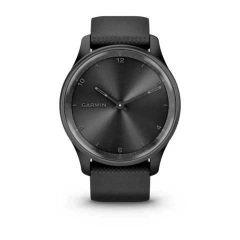 Смарт-часы Garmin vivomove Trend с грифельным стальным безелем, черными корпусом и ремешком