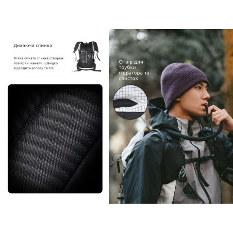 Рюкзак туристичний Naturehike Helium CNK2300016, 30+5 л, чорний