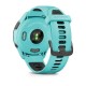 Смарт-годинник Garmin Forerunner 265 з чорним безелем, корпусом кольору аква та аква/чорним силіконовим ремінцем
