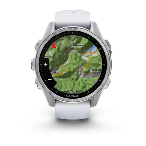 Garmin Fenix 8 AMOLED (43 мм) сріблястий/білий камінь