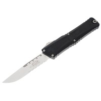 Ніж Microtech Combat Troodon Gen III OTF, stonewash. напівсерретор, чорний
