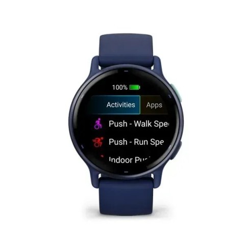 Смарт-годинник Garmin vivoactive 5 темно-синій з безелем металік