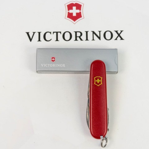 Ніж Victorinox Spartan Mat 91мм,12функ,черв.мат,штоп,жовт.лого