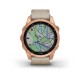 Смарт-часы Garmin fenix 7S Sapphire Solar розово-золотистые титановые с кожаным ремешком цвета известняка