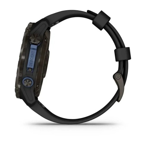 Смарт-годинник Garmin Descent Mk3i (51 мм) карбоново-сірий DLC титановий з чорним силіконовим ремінцем