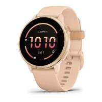 Фітнес годинник Garmin Vivoactive 6 Metallic Pink Dawn із силіконовим ремінцем 010-02985-03