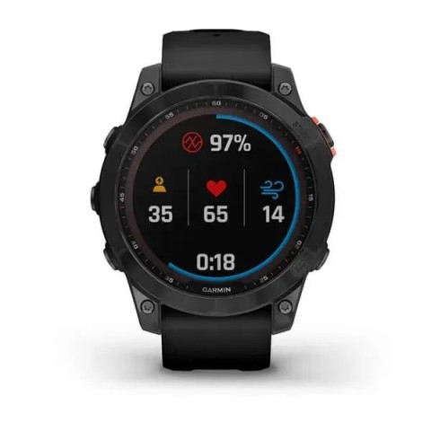 Смарт-часы Garmin fenix 7 Solar сланцево-серые с черным ремешком