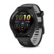 Смарт-годинник Garmin Forerunner 265 з чорними безелем і корпусом та чорним/сірим силіконовим ремінцем