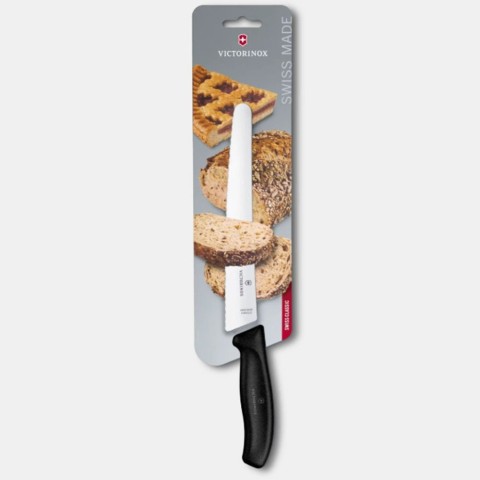 Ніж кондитерський Victorinox Swiss Classic 22см хвил чорн 6.8633.22B
