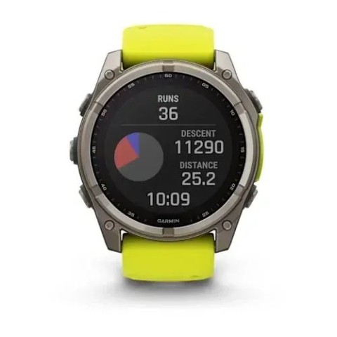 Смарт-годинник Garmin fenix 8 (51 мм) Sapphire Solar титан яскраво-жовтий/графітовий