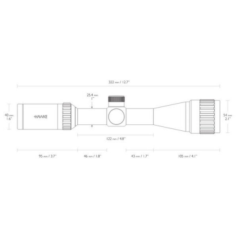 Приціл оптичний Hawke Vantage IR 3-9x40 AO (Mil Dot IR R/G)