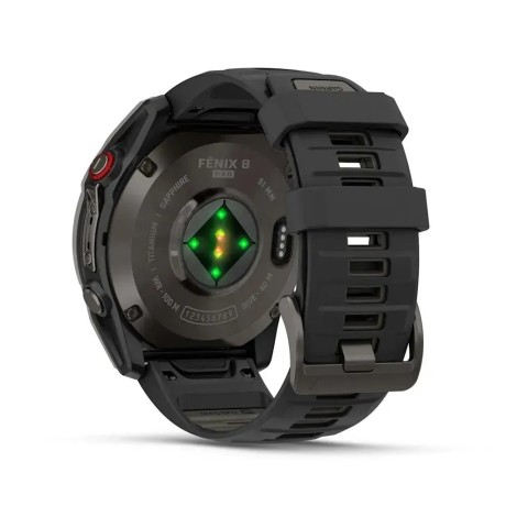 Смарт-годинник Garmin fenix 8 Pro AMOLED (51 мм) Sapphire карбоново-сірий DLC титан чорний/гравійно-сірий