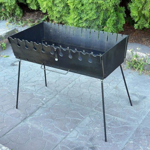 Переносний дворівневий Мангал-валіза на 10 шампурів 2мм