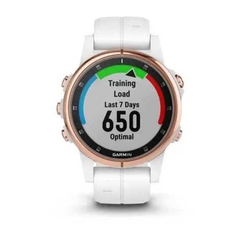 Смарт-часы Garmin fenix 5S Plus Sapphire розово-золотистые с белым ремешком
