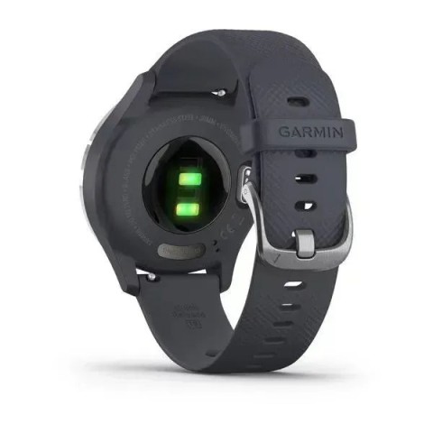 Смарт-годинник Garmin vivomove 3S зі сріблястим безелем та гранітно-синім ремінцем
