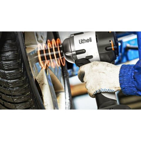 Акумуляторний ударний гайковерт Litheli безщітковий, живлення від павербанку (УМБ Litheli Power Bank 12500 mAh, 45 W, 2А в комплекті)
