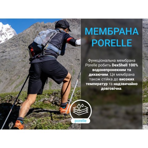 Шкарпетки водонепроникні  Dexshell Running, p-p L, з блакитними смугами