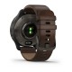 Смарт-часы Garmin Venu 2 Plus графитовые с коричневым кожаным ремешком