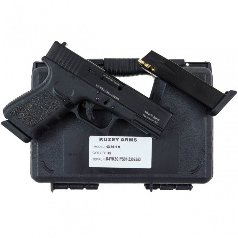 Стартовый пистолет KUZEY GN-19#2 Black/Black Grips
