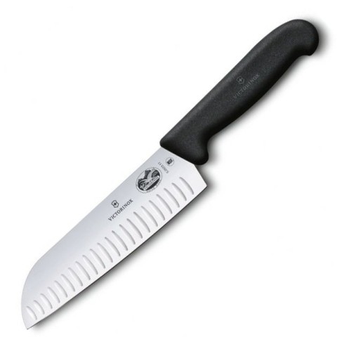 Кухонний ніж Victorinox Fibrox Santoku лезо 17см ріфл. з чорн. ручкою (GB)